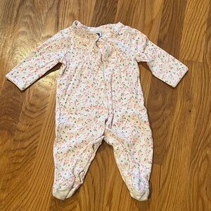 Janie and Jack Floral White and Pink Footie